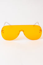 Rimless Aviator Shield Sunglasses - Orange