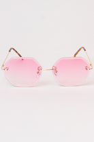 Rimless Octagon Sunglasses - Pink