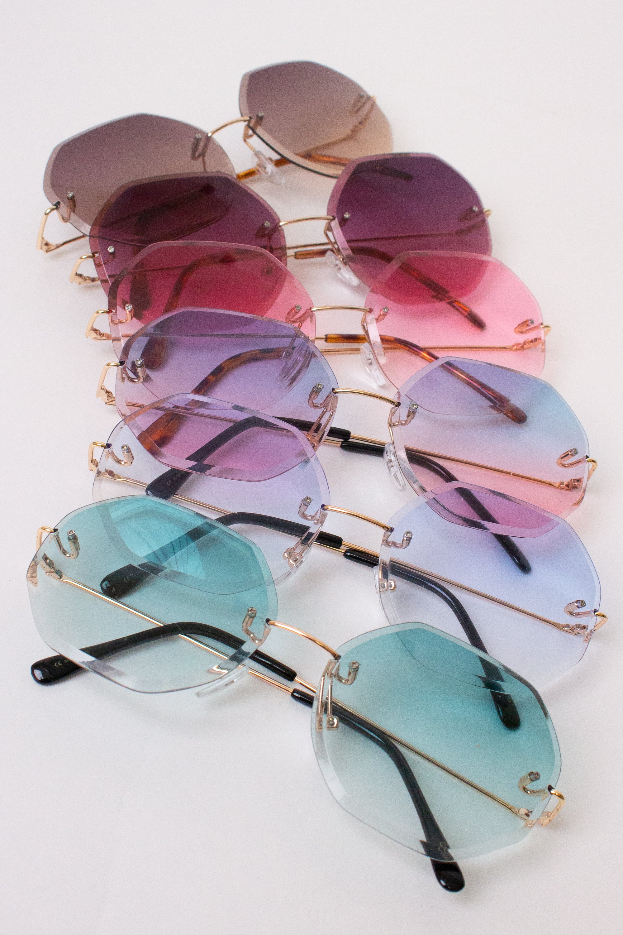 Rimless Octagon Sunglasses