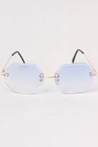 Rimless Octagon Sunglasses - Blue