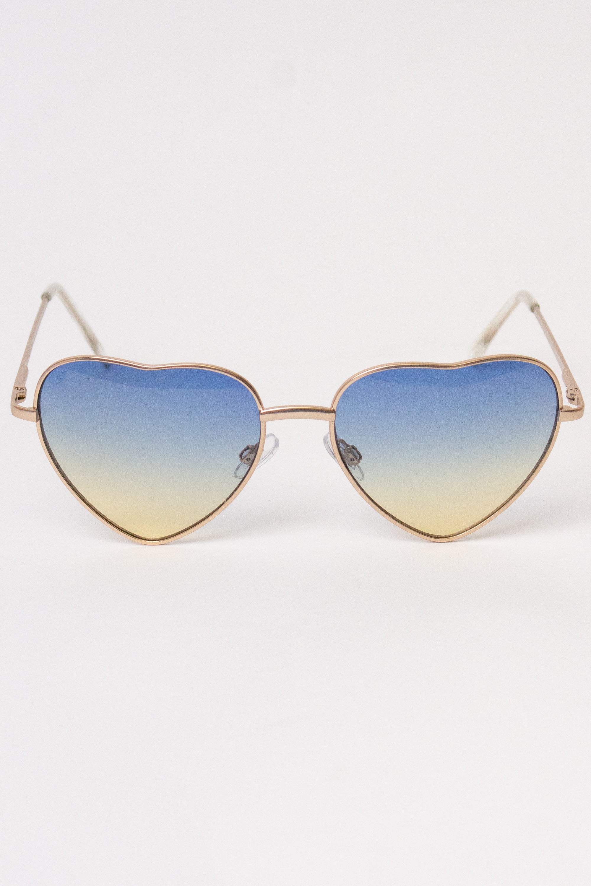 Ombre Heart Sunglasses - Blue/Yellow