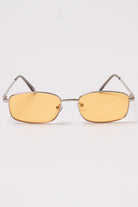 Thin Frame Rectangle Sunglasses - Yellow