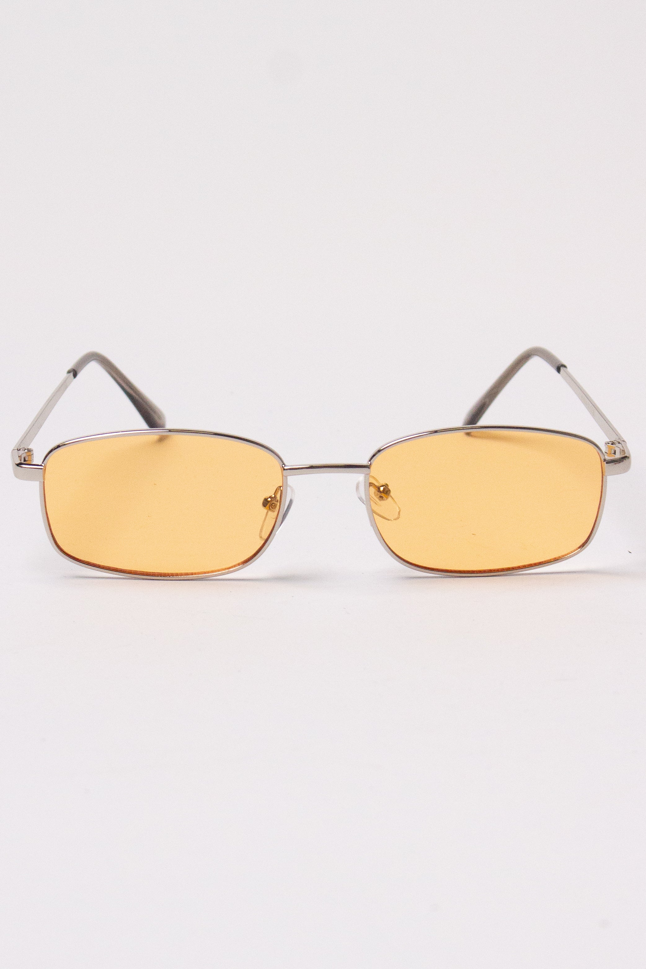 Thin Frame Rectangle Sunglasses - Yellow
