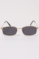 Thin Frame Rectangle Sunglasses - Black