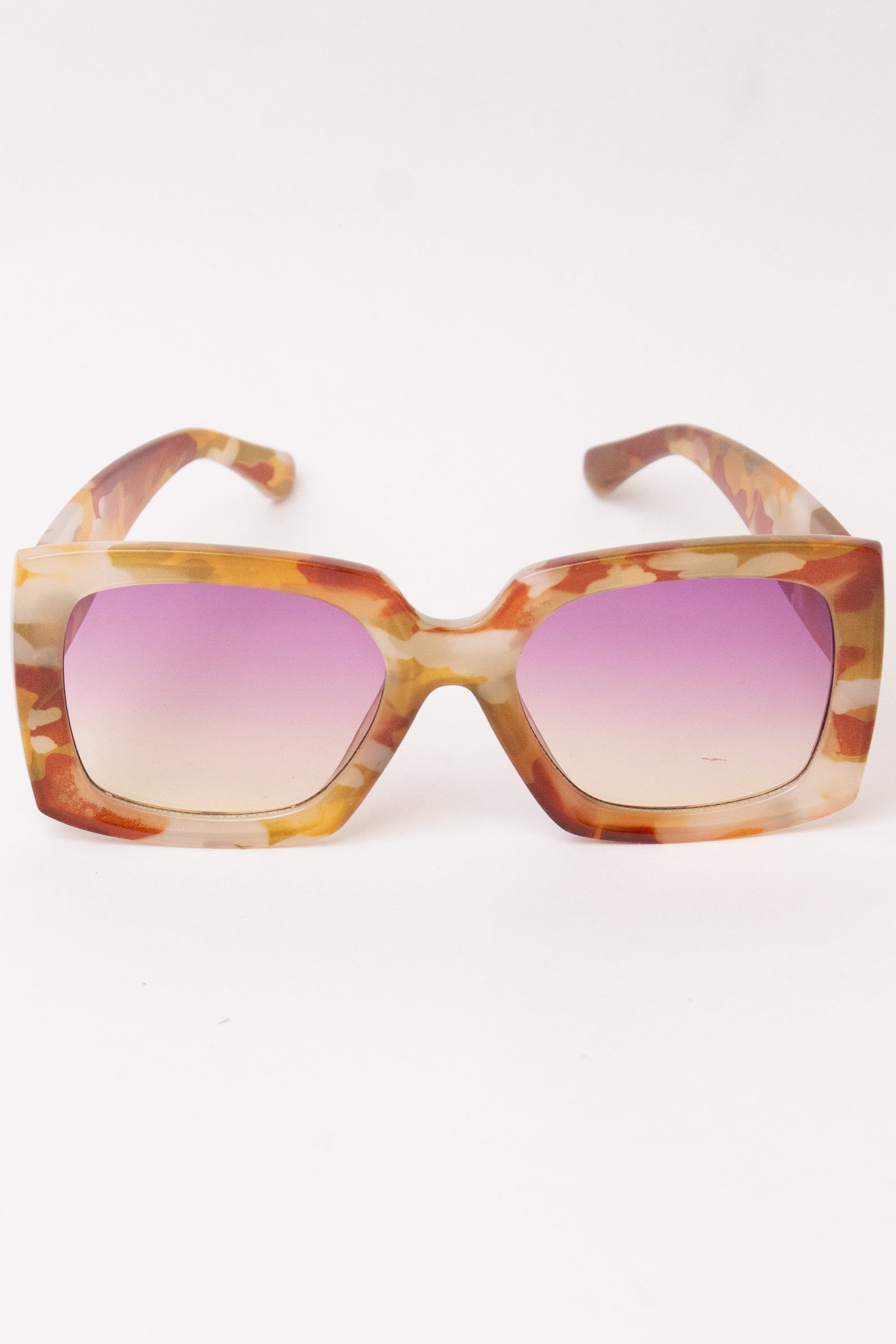 Acrylic Square Sunglasses - Gold