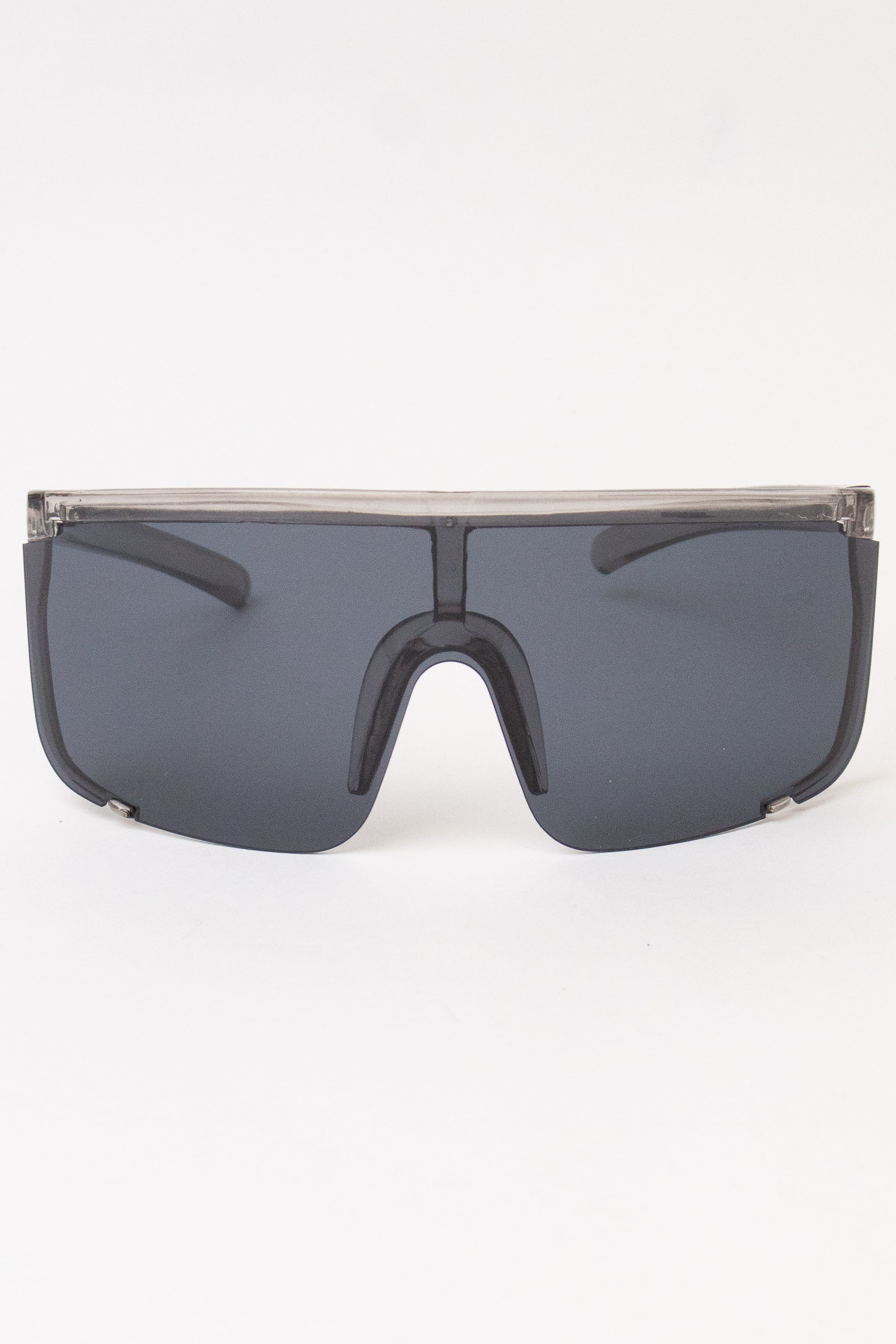 Acrylic Frame Shield Sunglasses - Gray