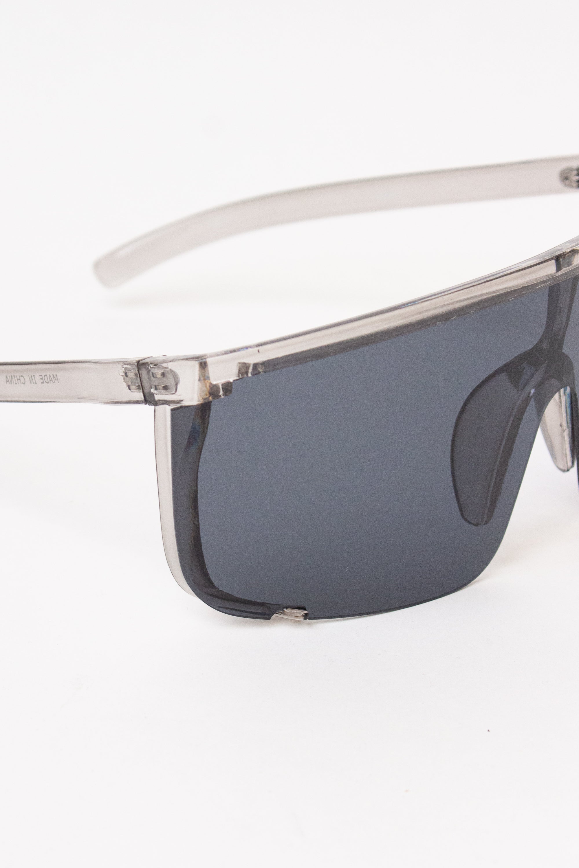 Acrylic Frame Shield Sunglasses - Gray