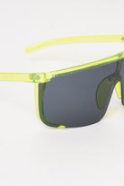 Acrylic Frame Shield Sunglasses - Lime