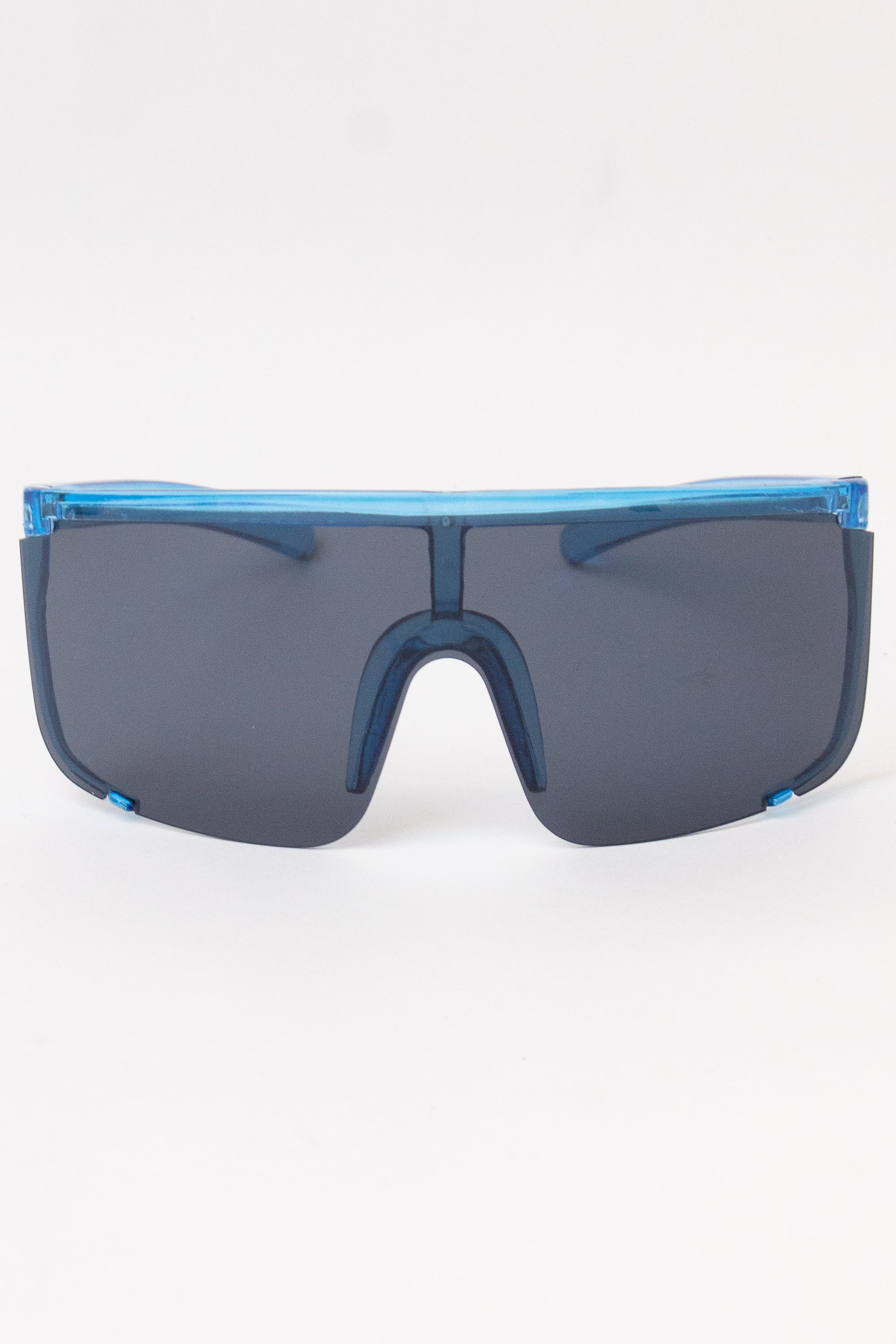 Acrylic Frame Shield Sunglasses - Blue