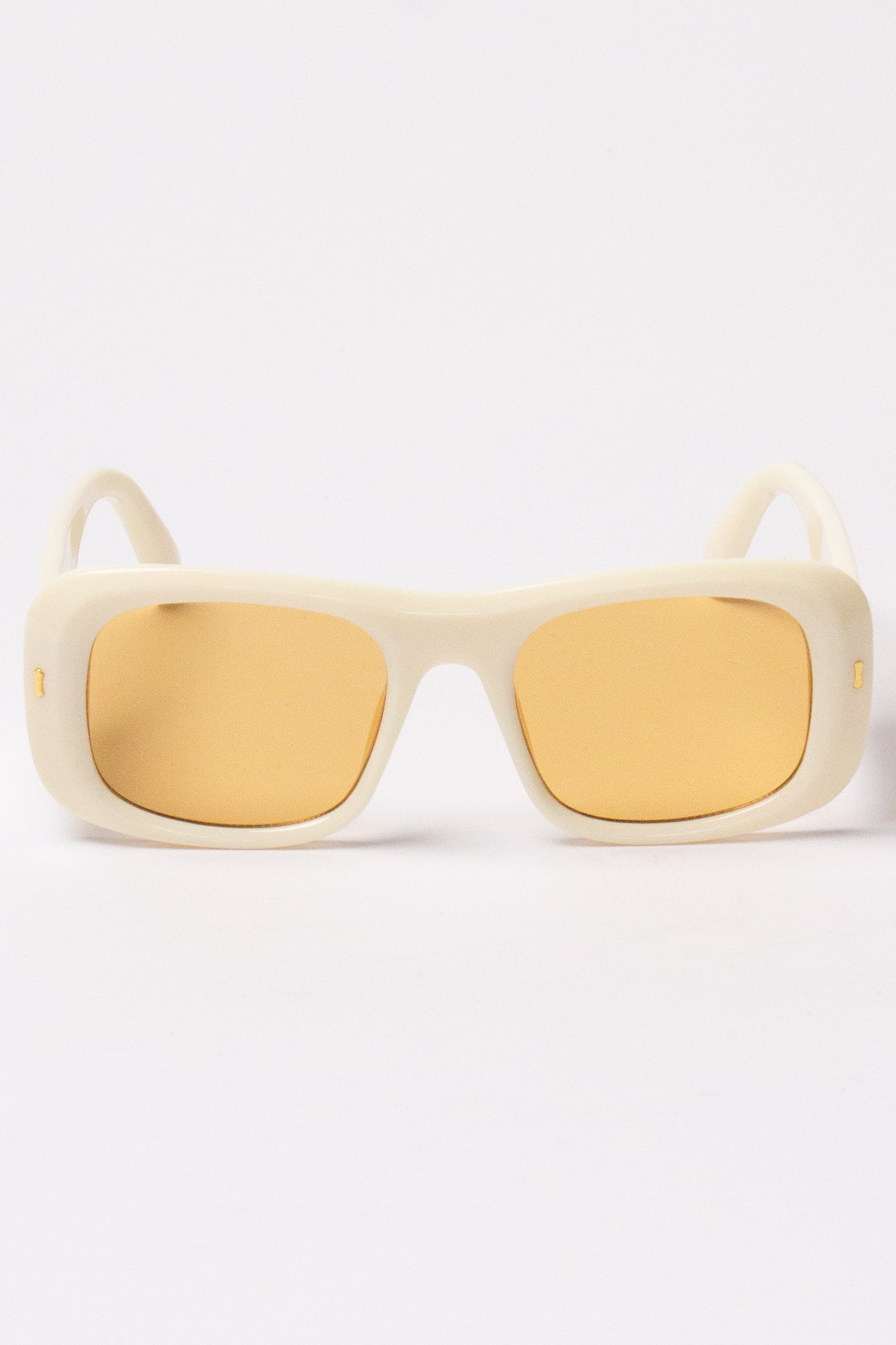 Rounded Frame Sunglasses - Ivory