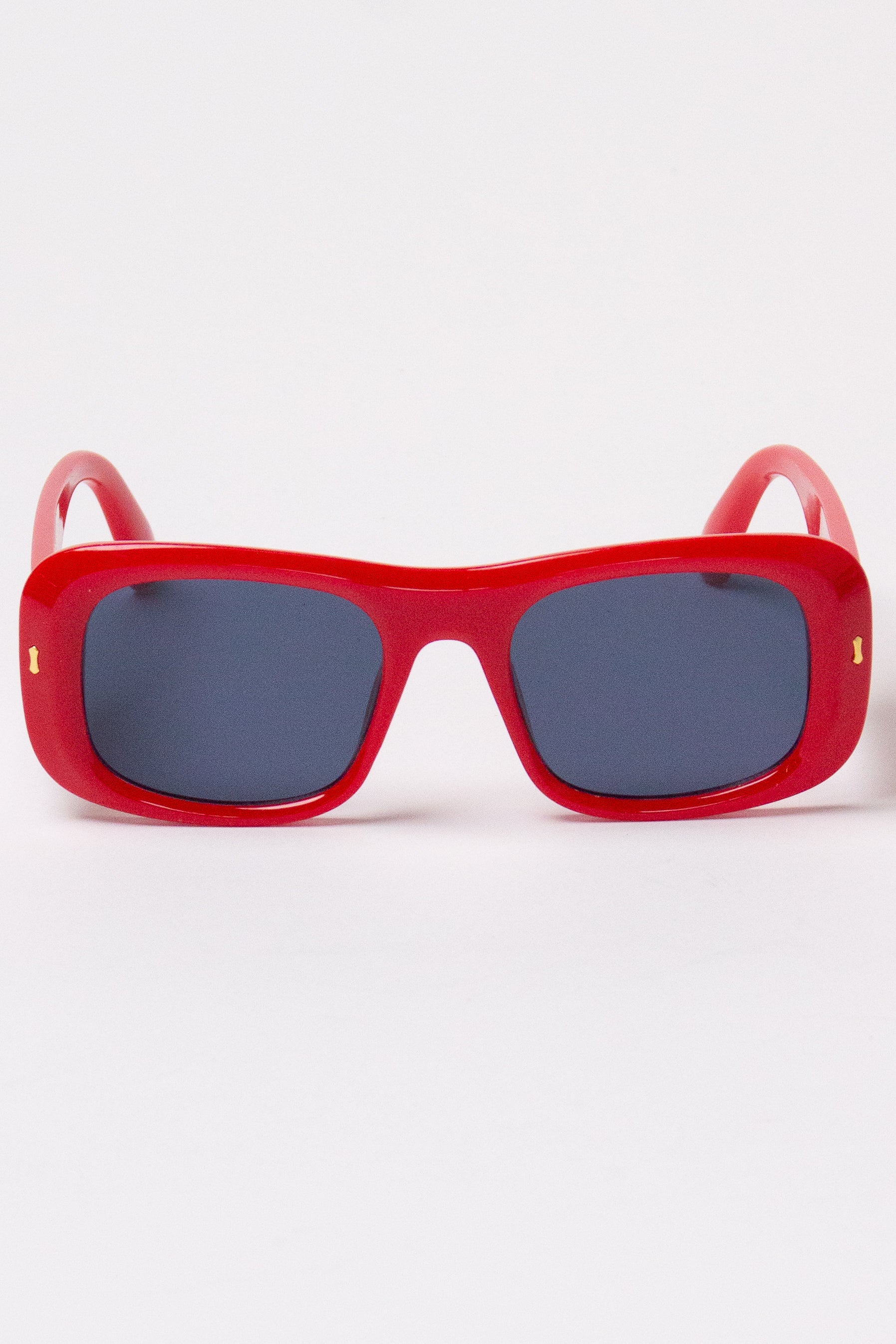 Rounded Frame Sunglasses - Red
