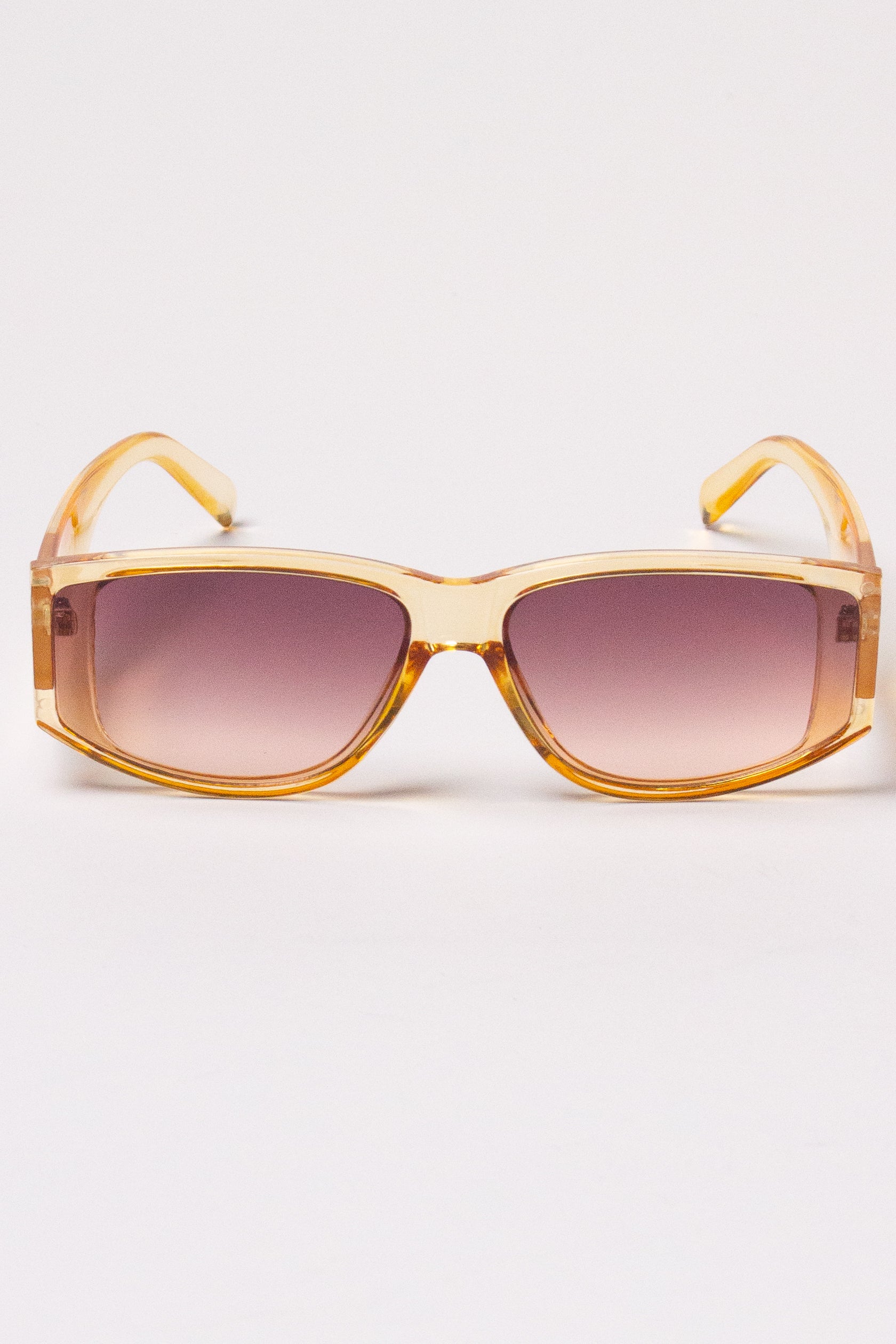 Sporty Rectangle Sunglasses - Gold