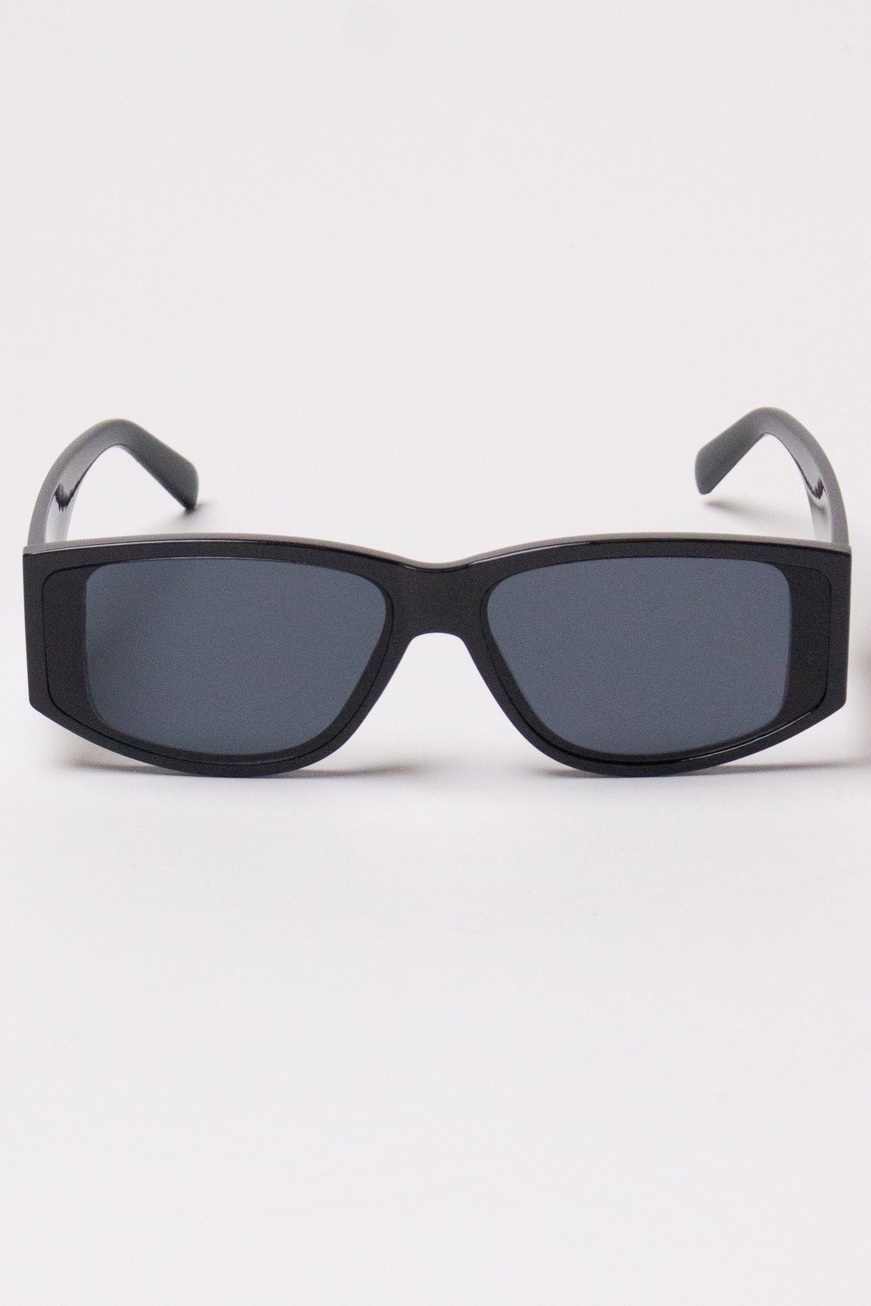 Sporty Rectangle Sunglasses - Black