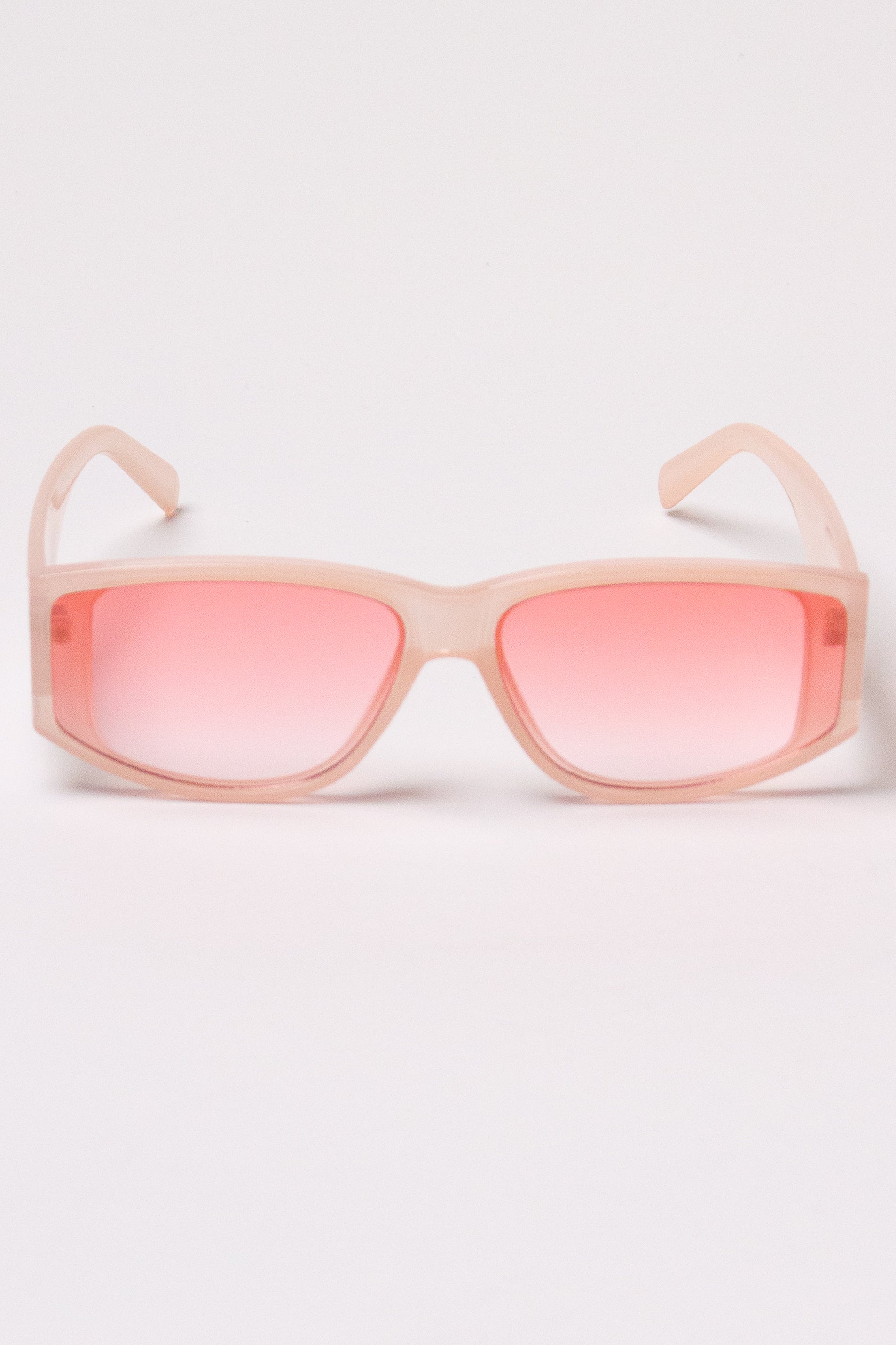 Sporty Rectangle Sunglasses - Pink
