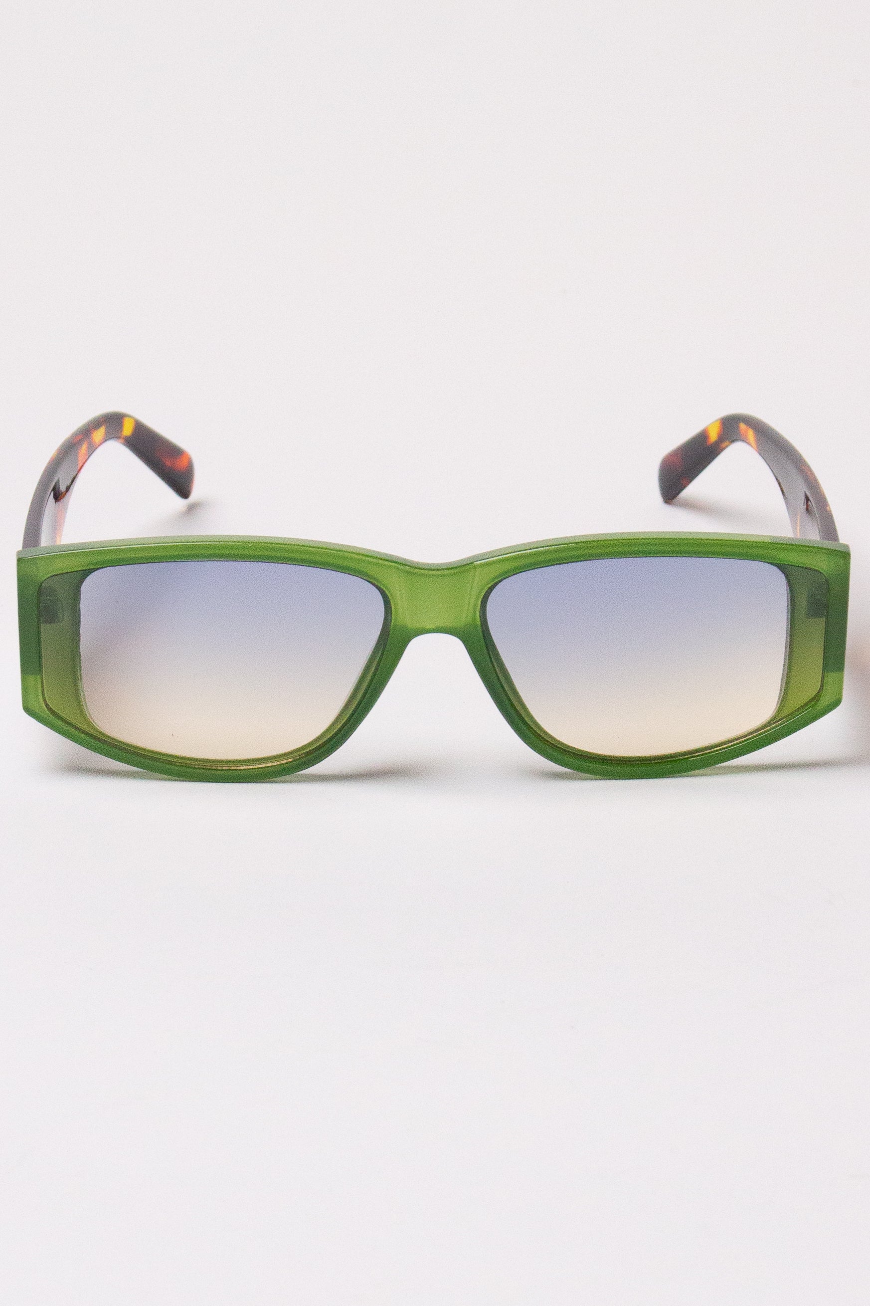 Sporty Rectangle Sunglasses - Green