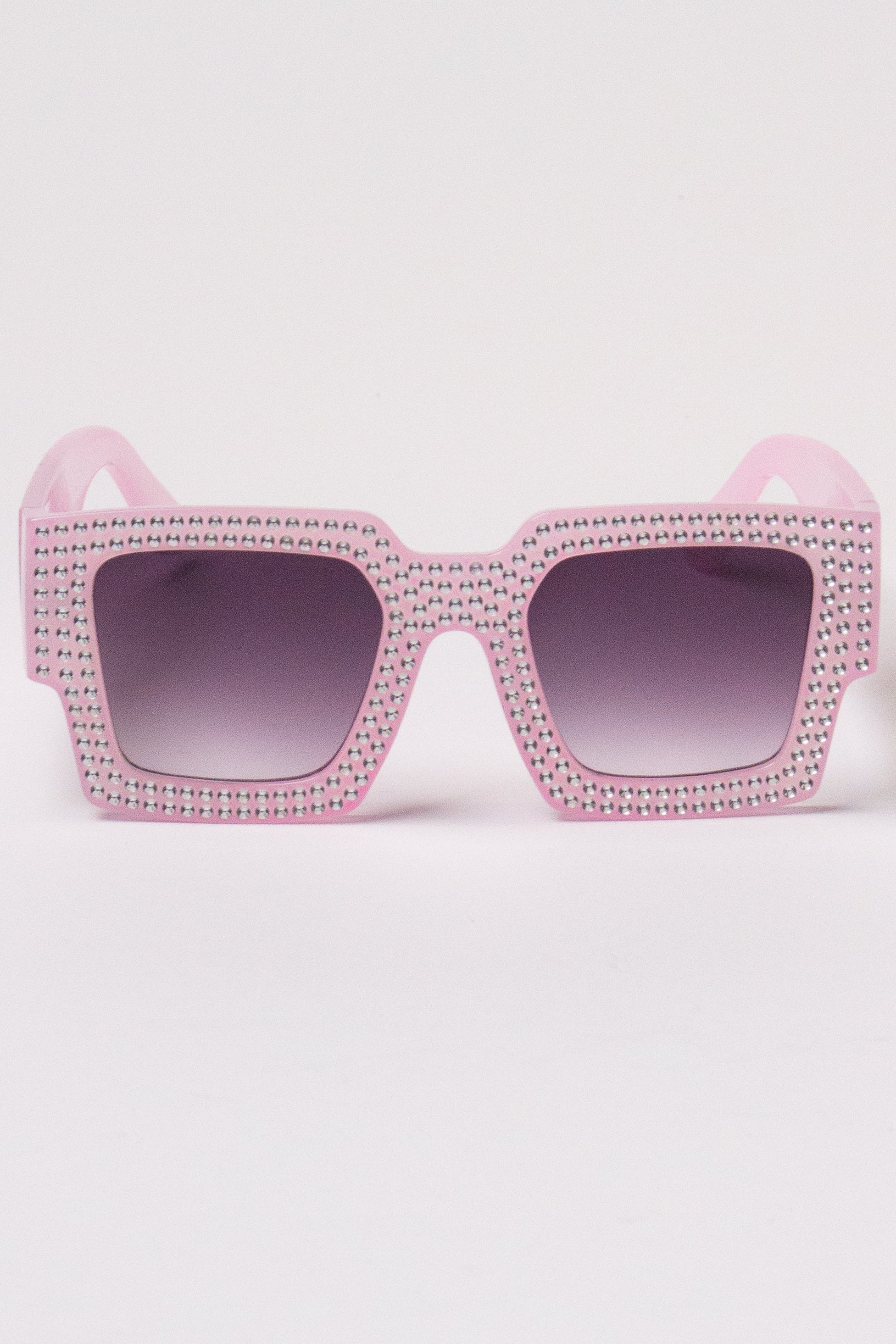 Oversized Bedazzled Sunglasses - Pink