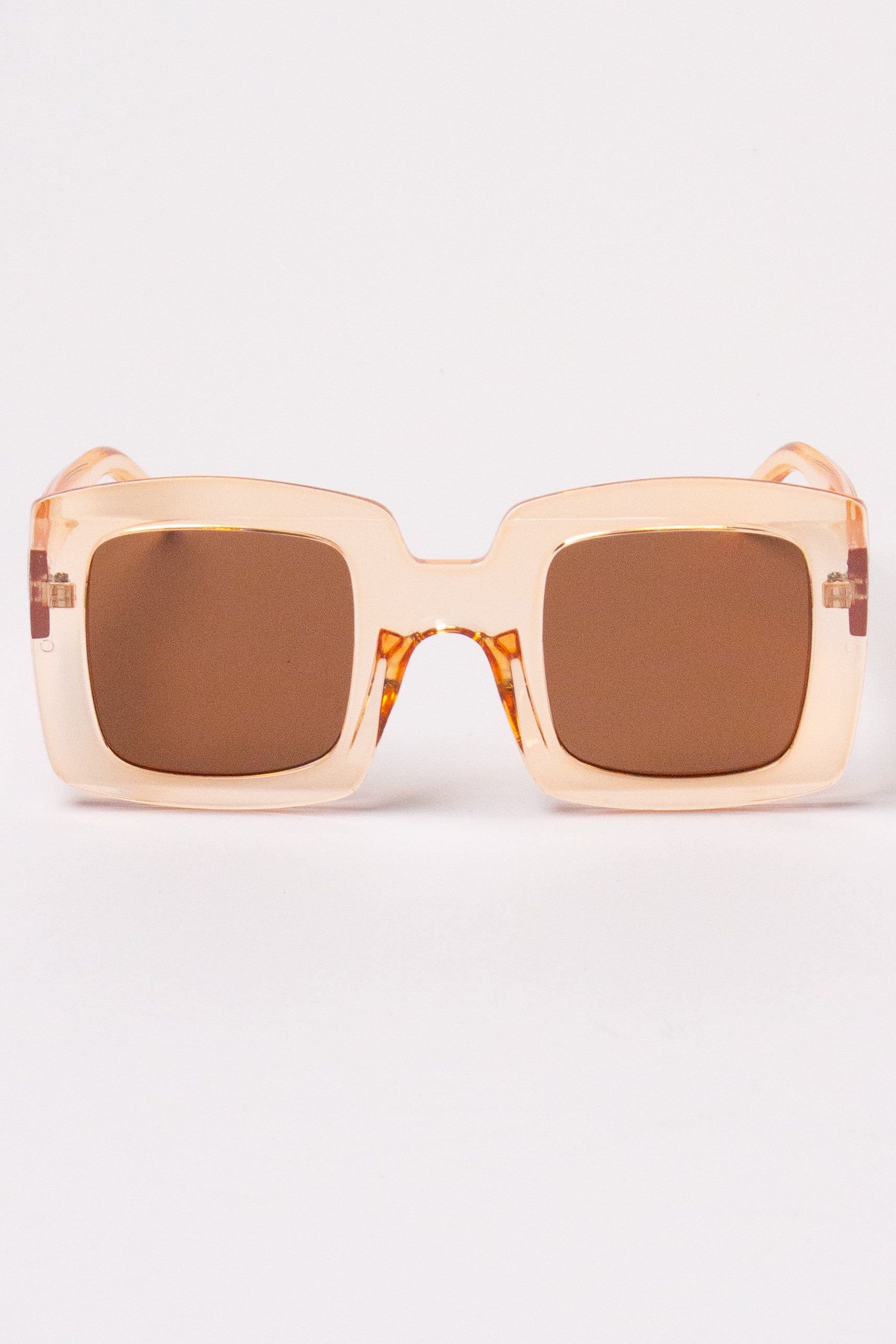 Oversized Square Sunglasses - Peach