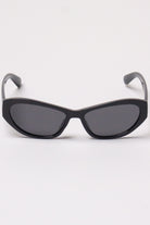 Rounded Cat Eye Sunglasses - Black