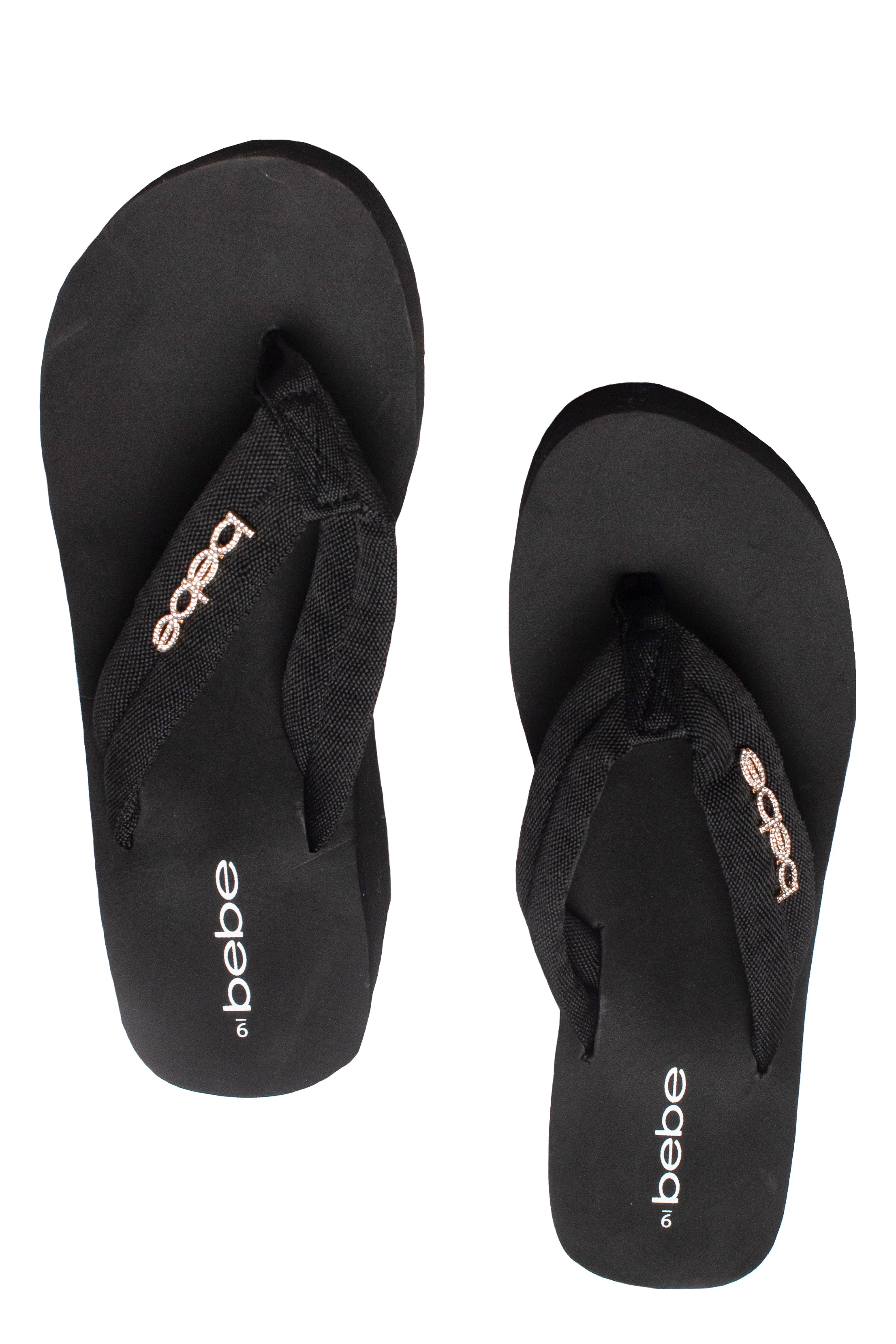 Bebe Bling Platform Flip Flops