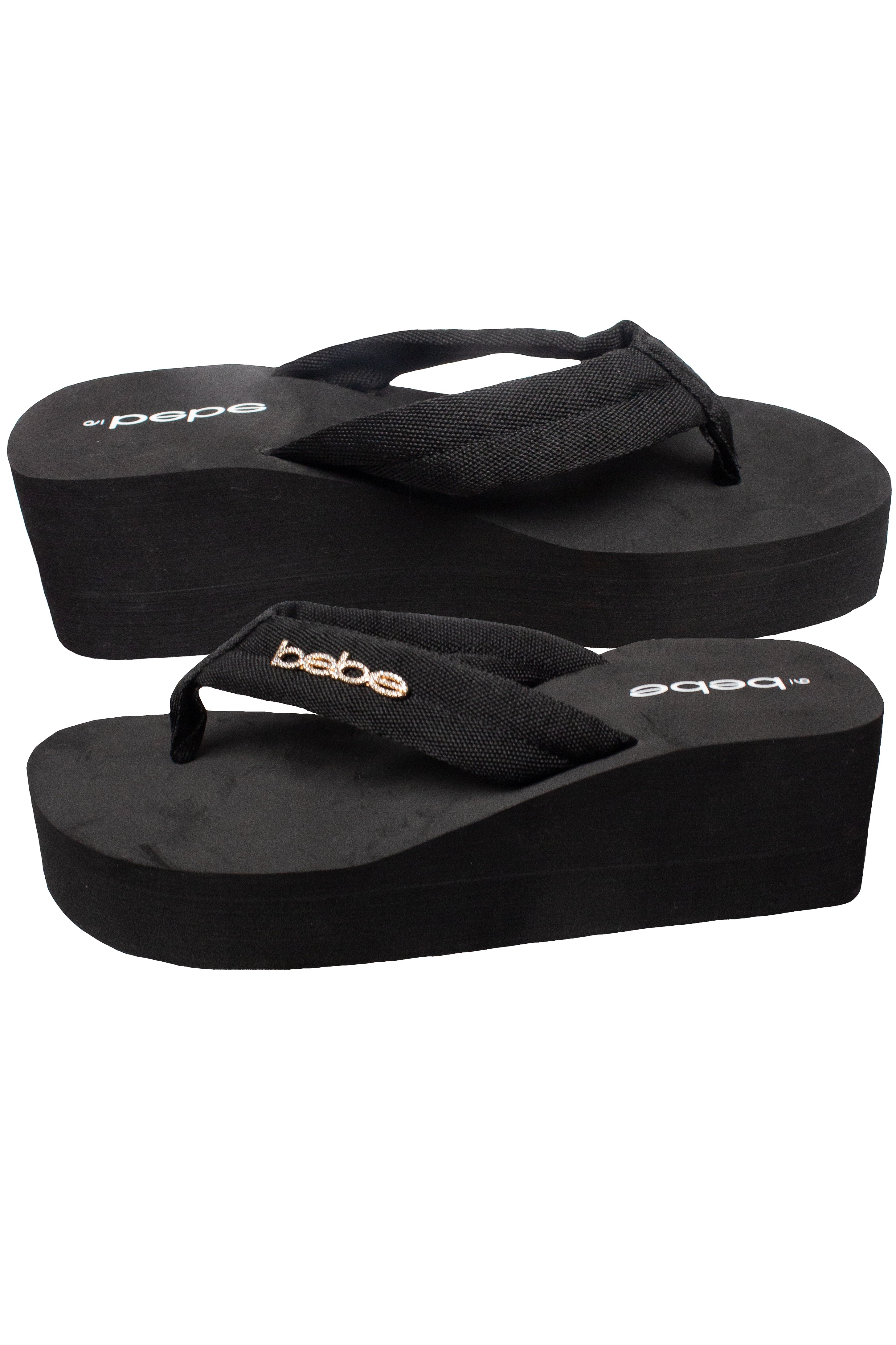 Bebe Bling Platform Flip Flops