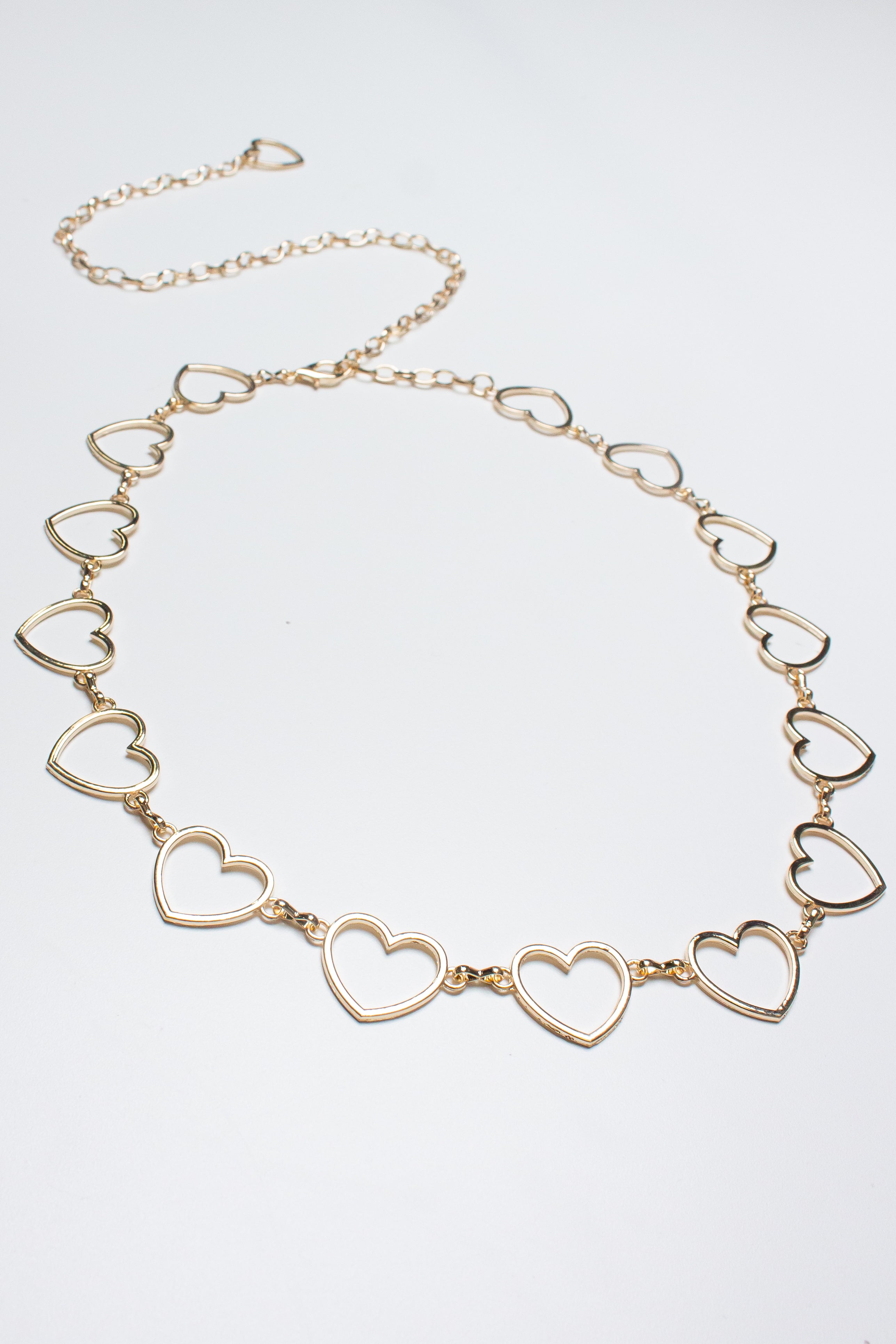Metallic Chain Belt - Gold/Heart