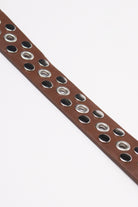 Nailhead Studded Grommet Belt - Brown