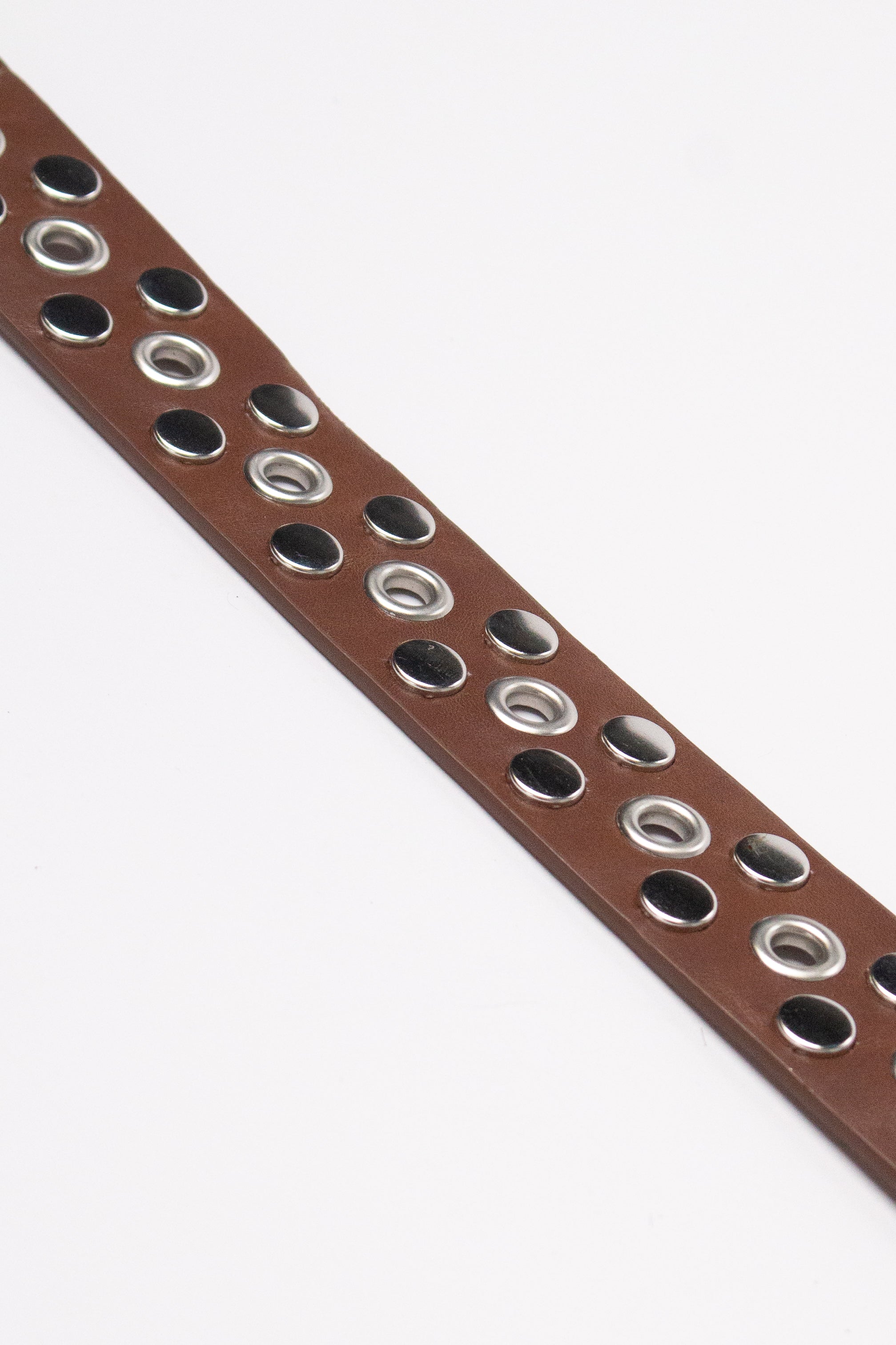 Nailhead Studded Grommet Belt - Brown