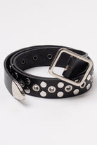Nailhead Studded Grommet Belt - Black