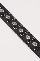 Nailhead Studded Grommet Belt - Black