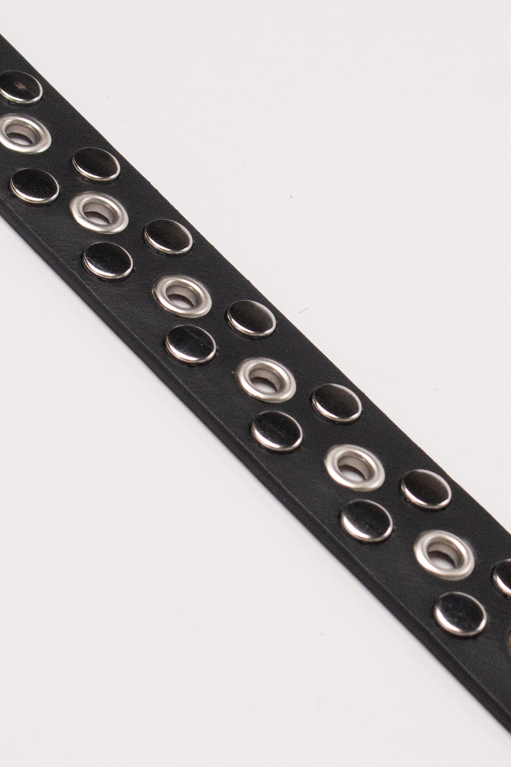 Nailhead Studded Grommet Belt - Black