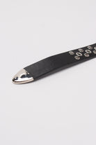 Nailhead Studded Grommet Belt - Black