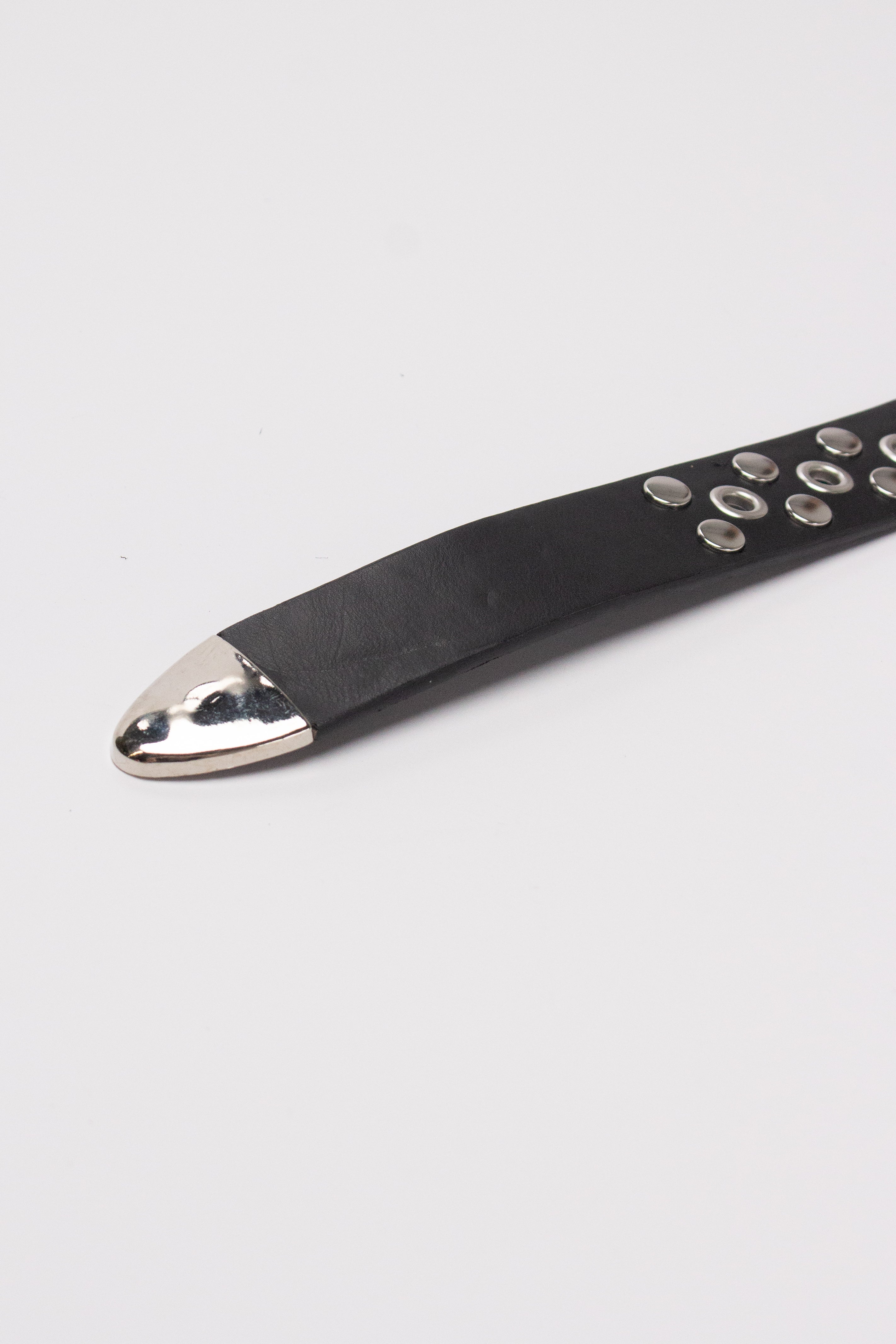 Nailhead Studded Grommet Belt - Black