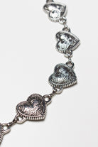Silver Etched Heart Chain Belt