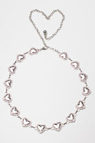 Silver Etched Heart Chain Belt