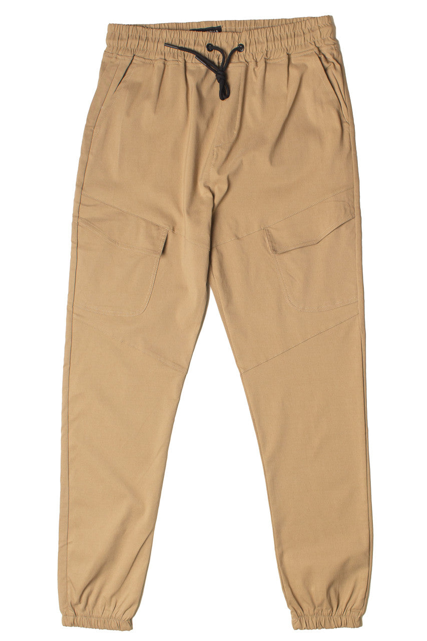 Khaki Twill Cargo Joggers