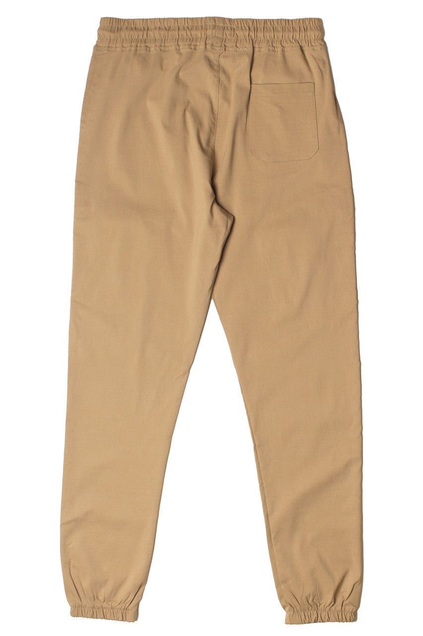 Khaki Twill Cargo Joggers