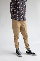 Khaki Twill Cargo Joggers