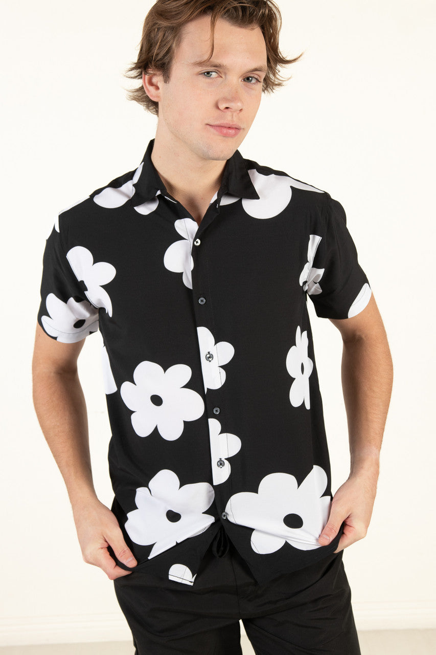 White Poppy Button Up Shirt