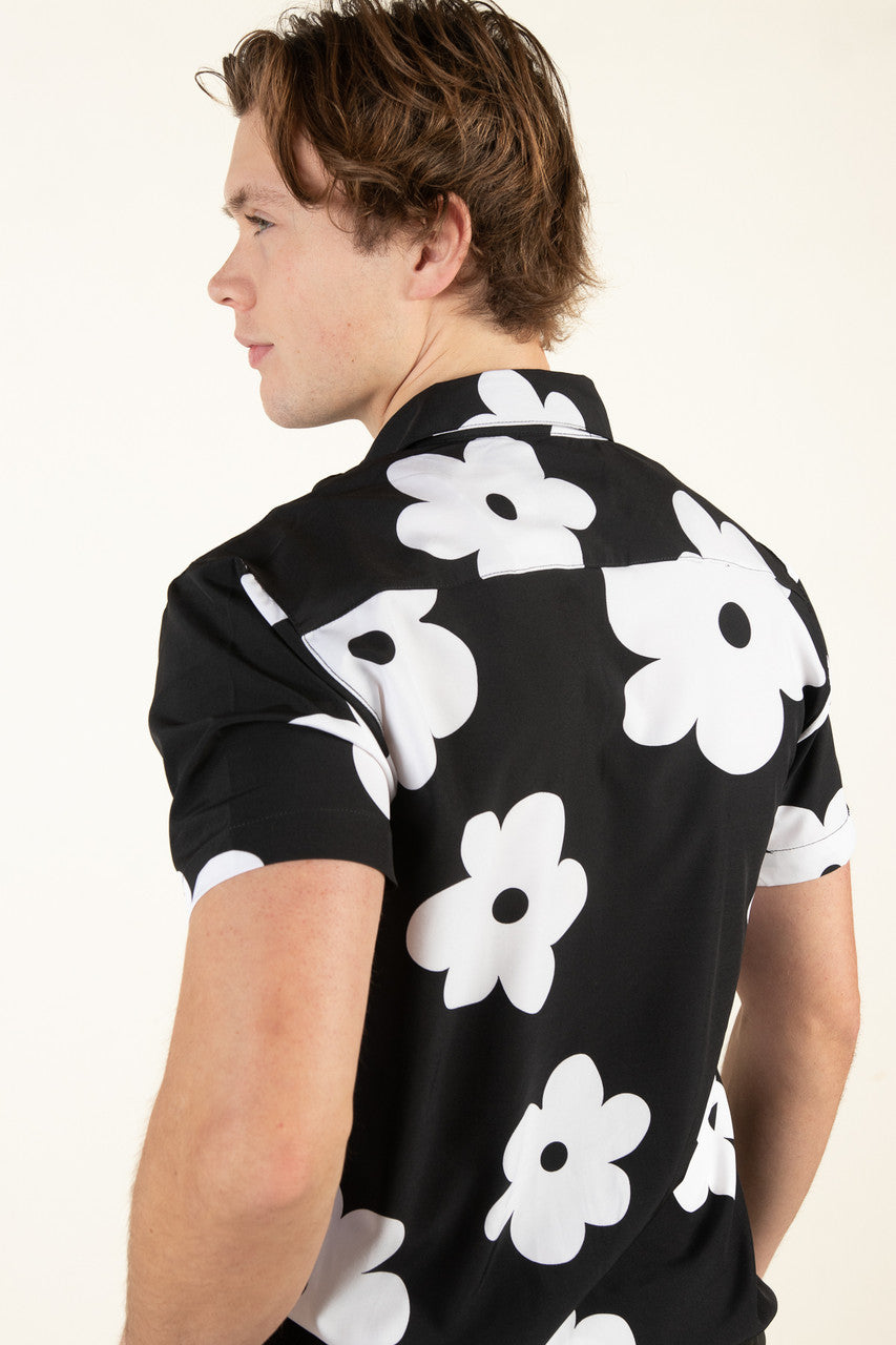 White Poppy Button Up Shirt
