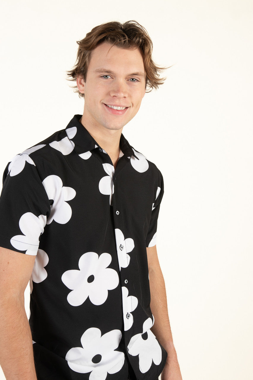 White Poppy Button Up Shirt