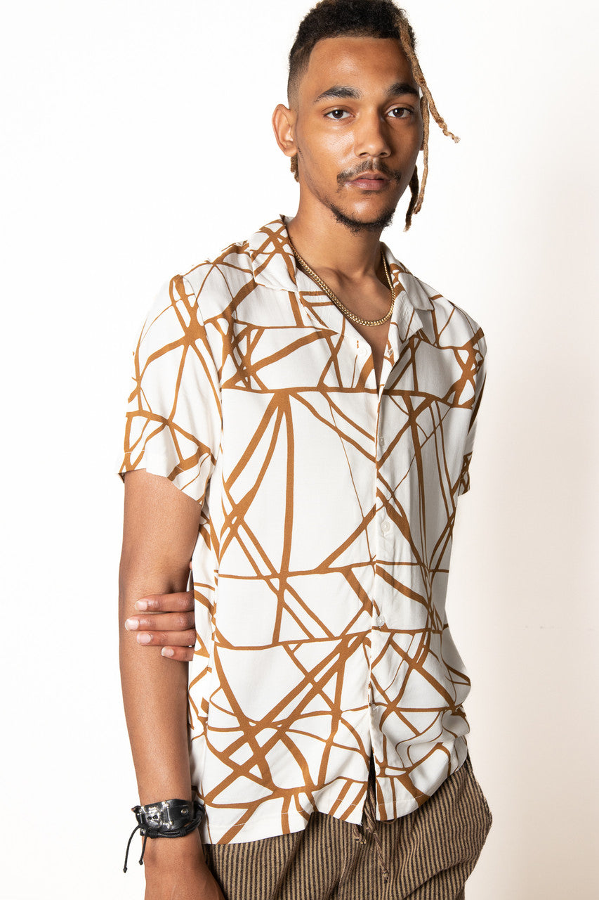 Natural Mosaic Button Up Shirt