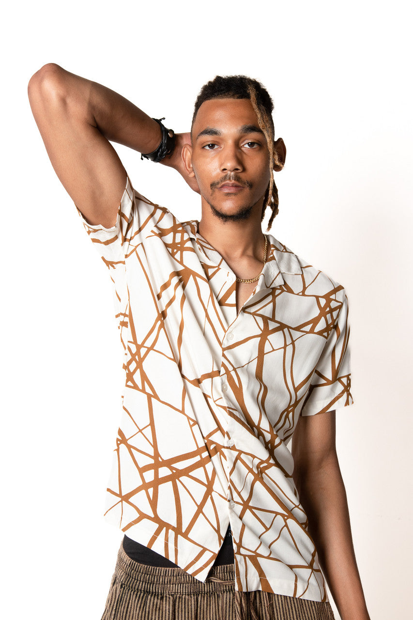 Natural Mosaic Button Up Shirt
