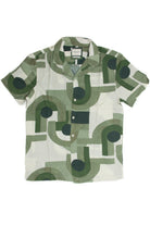 Green Geometric Woven Shirt