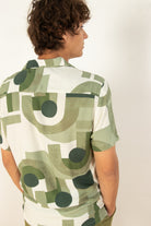 Green Geometric Woven Shirt