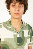 Green Geometric Woven Shirt