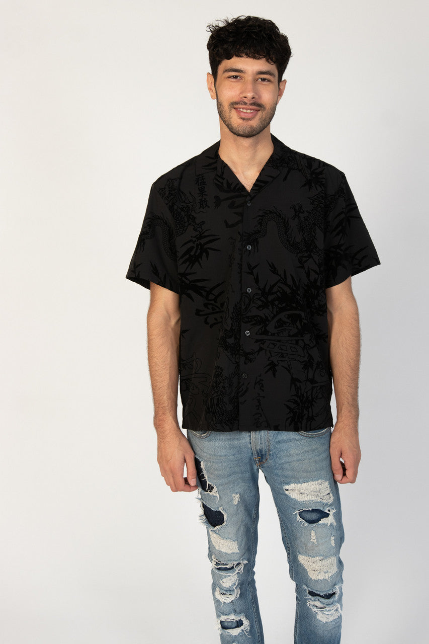 Black Y2K Dragon Shirt