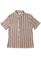 Brown Cabana Knit Button Up Shirt