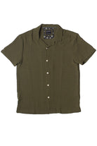 Olive Textured Woven Button Up Shirt