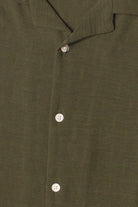 Olive Textured Woven Button Up Shirt