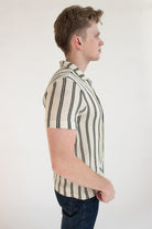 Double Stripe Crochet Button Up Shirt